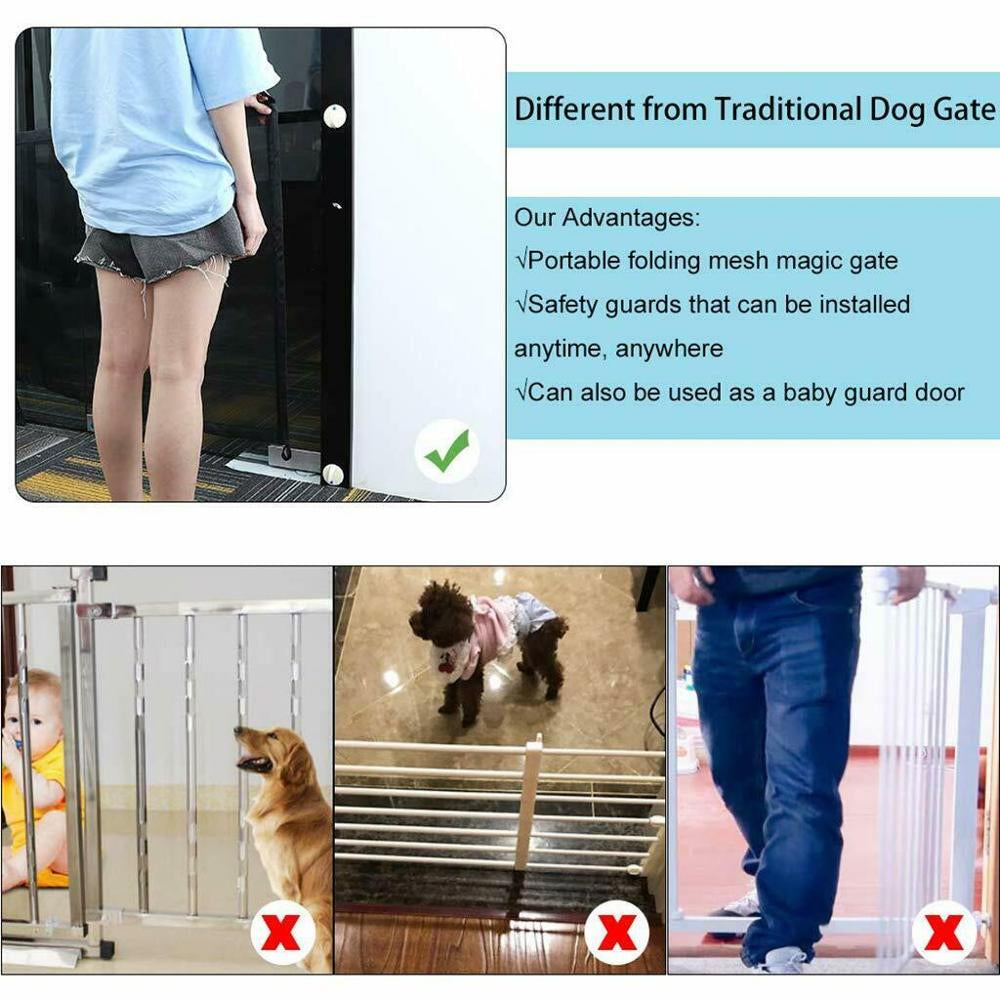 Pet Dog Fence Gate Safe Guard Safety Enclosure Dog Fences Dog Gate the Ingenious Mesh Magic Pet Gate Pet Supplies