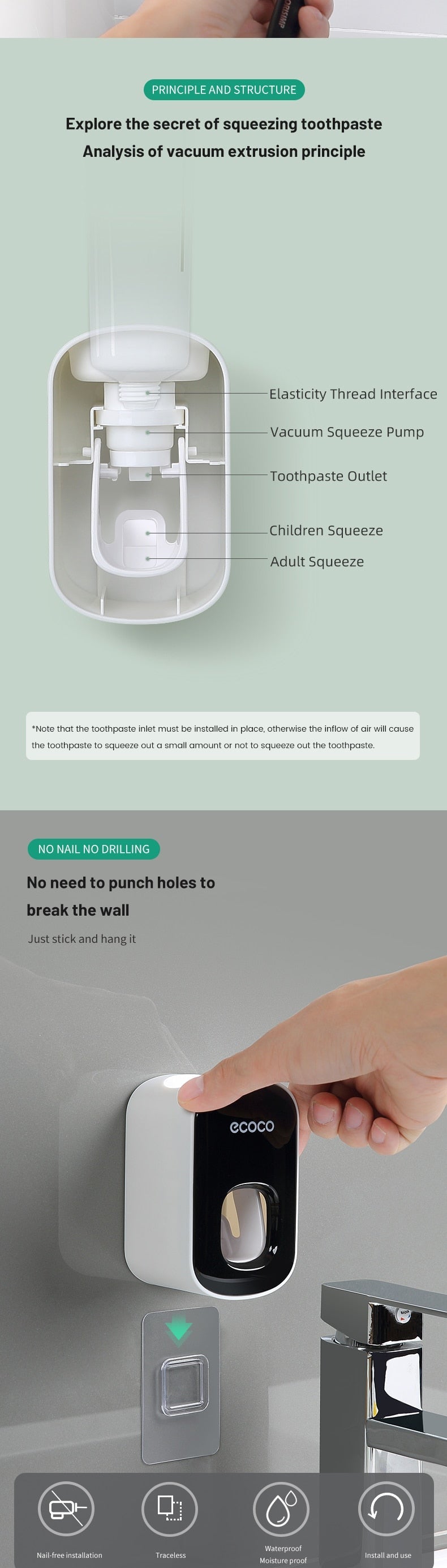 Automatic Toothbrush Toothpaste Holder Dispenser*