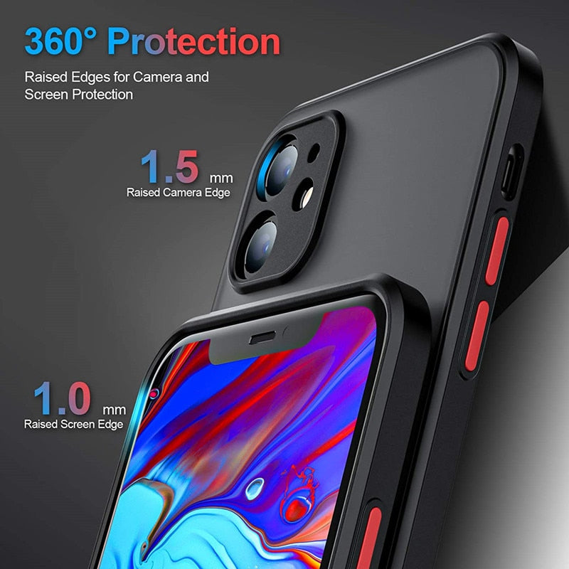 Shockproof Armor Matte Case For iPhones*