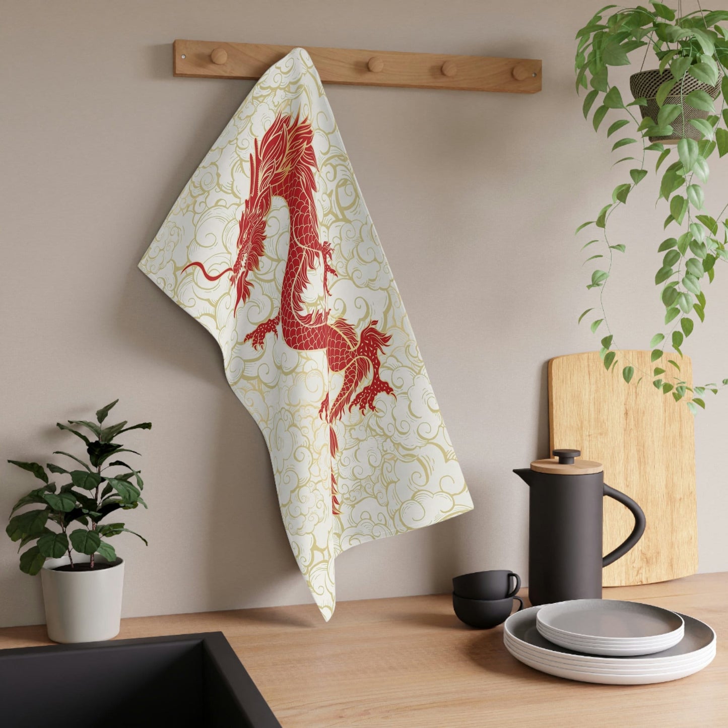 Asian Dragon Kitchen Towel*