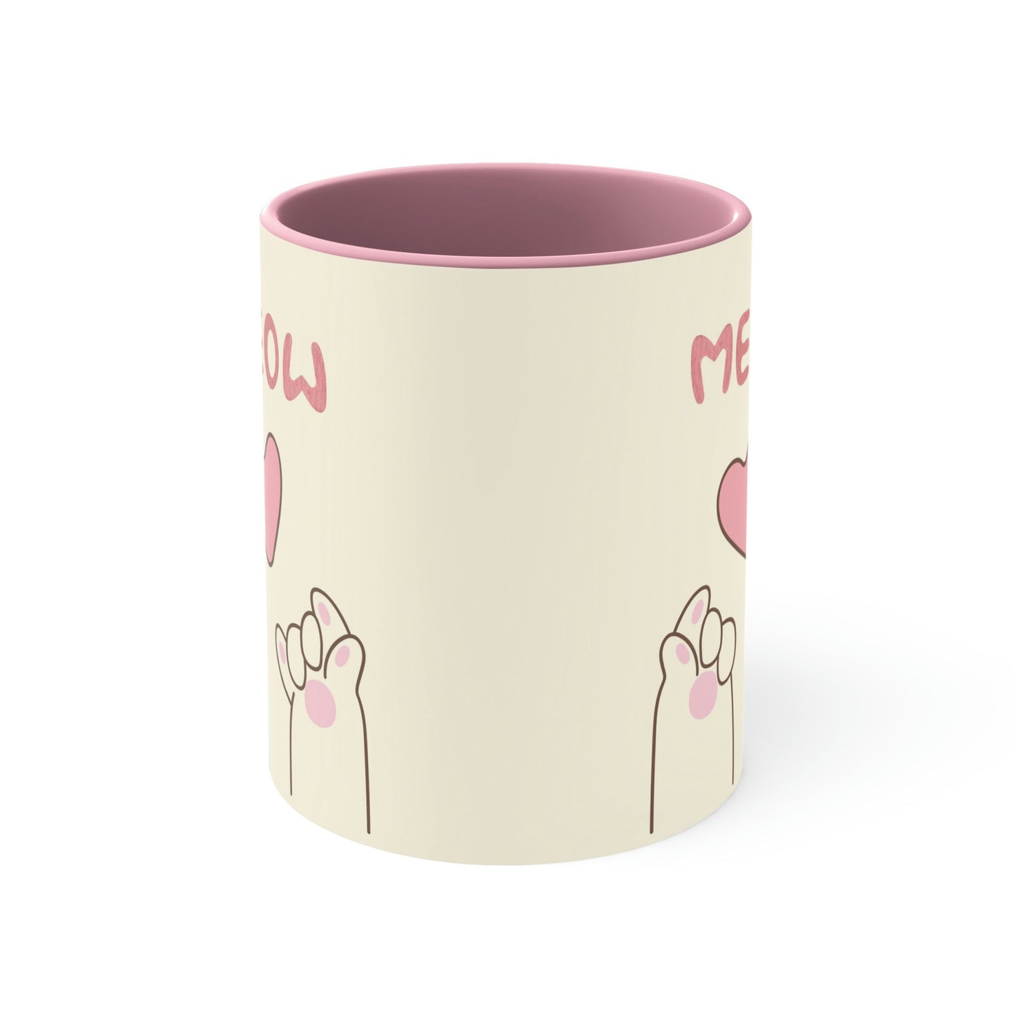 Meow Cat Heart Accent Coffee Mug, 11oz*