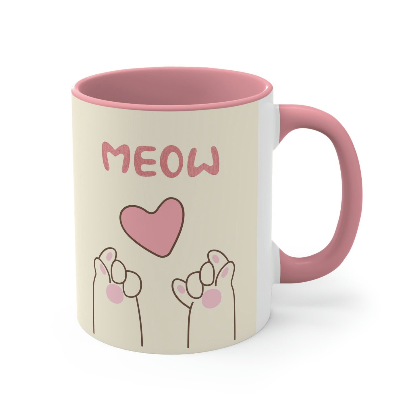 Meow Cat Heart Accent Coffee Mug, 11oz*