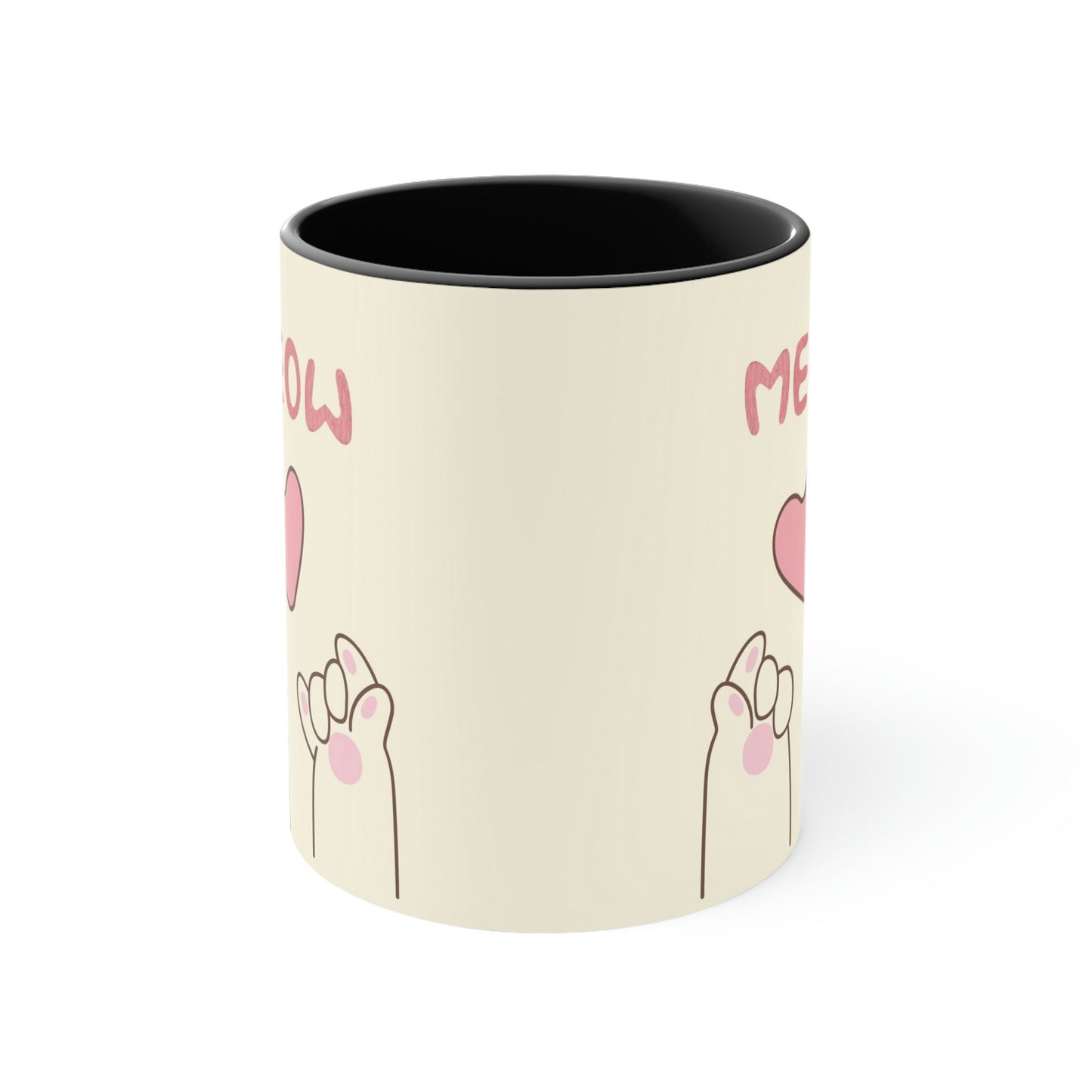 Meow Cat Heart Accent Coffee Mug, 11oz*