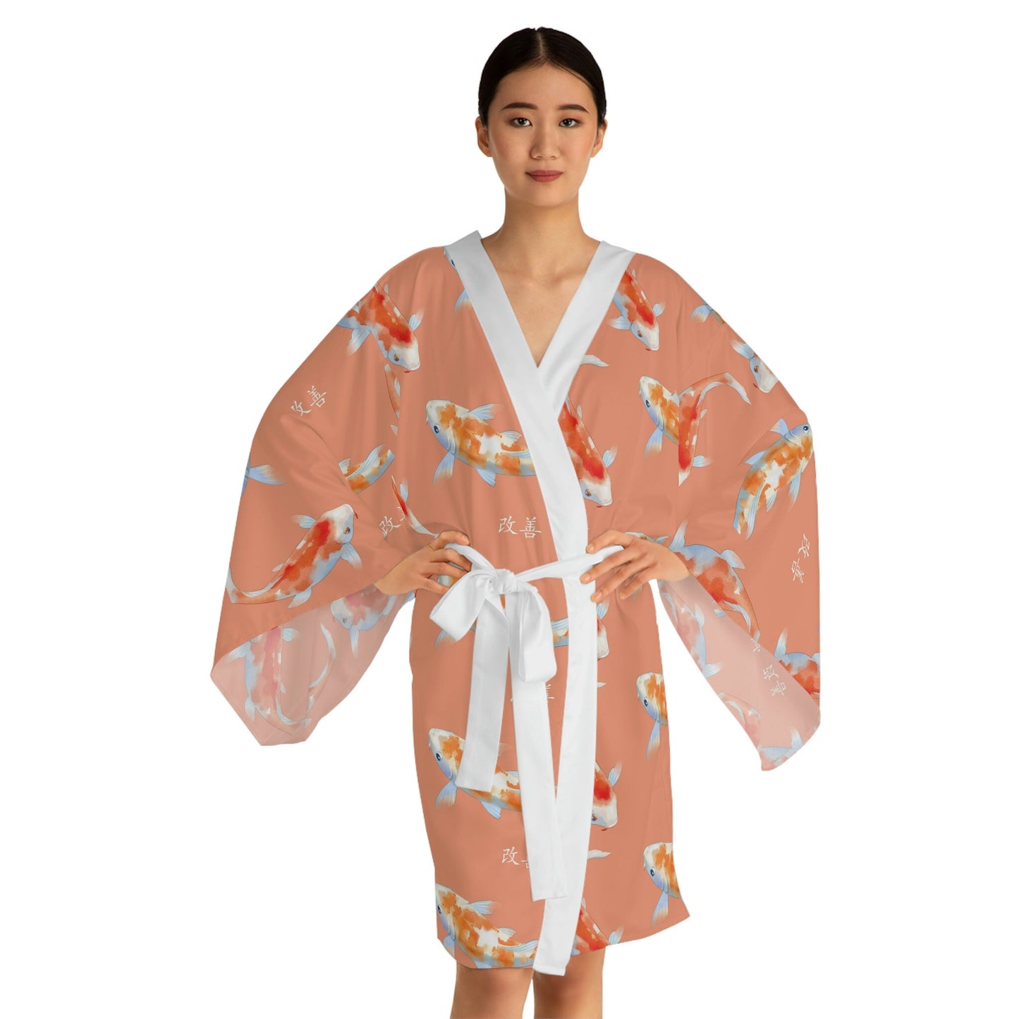 Classy Koi Fish Long Sleeve Kimono Robe*