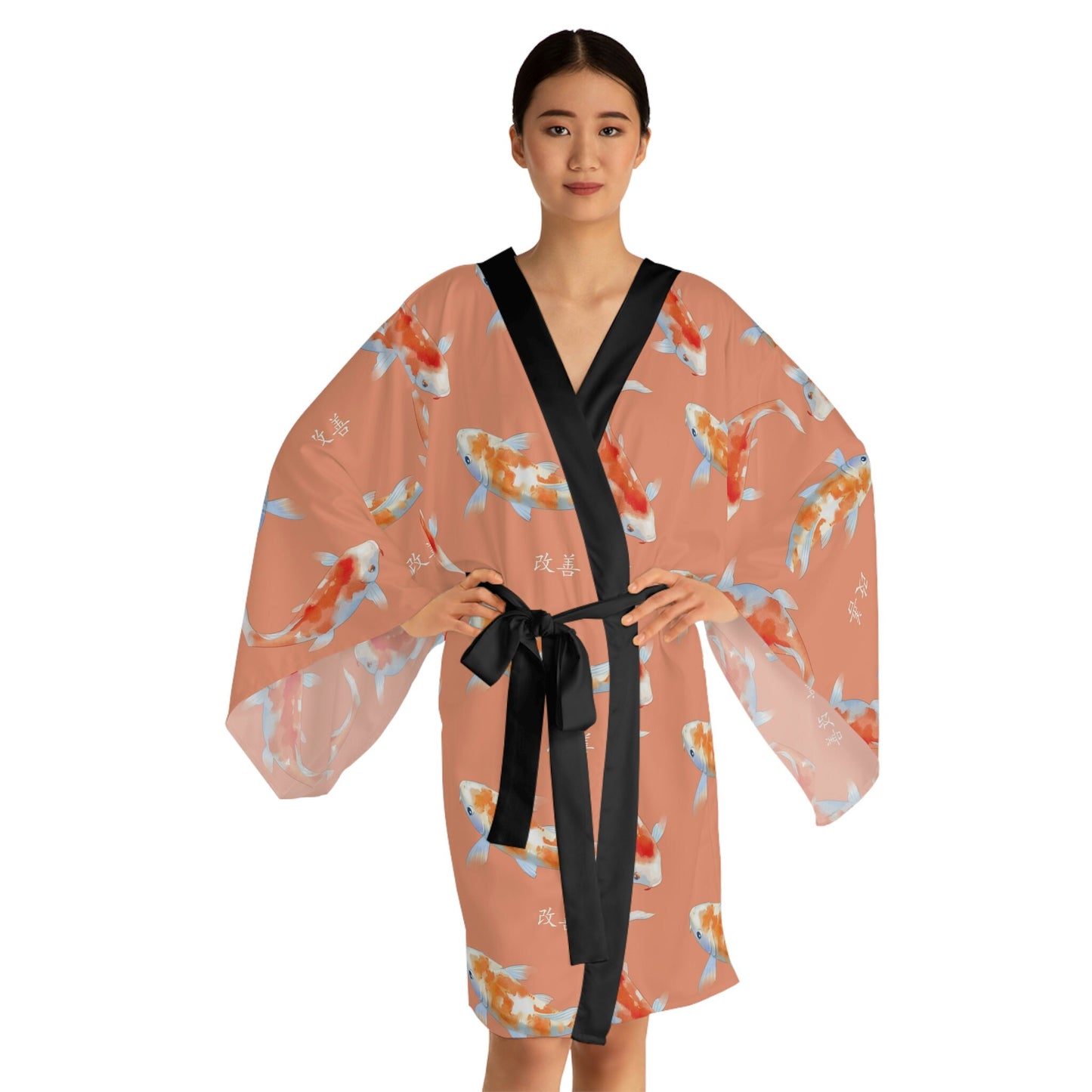 Classy Koi Fish Long Sleeve Kimono Robe*