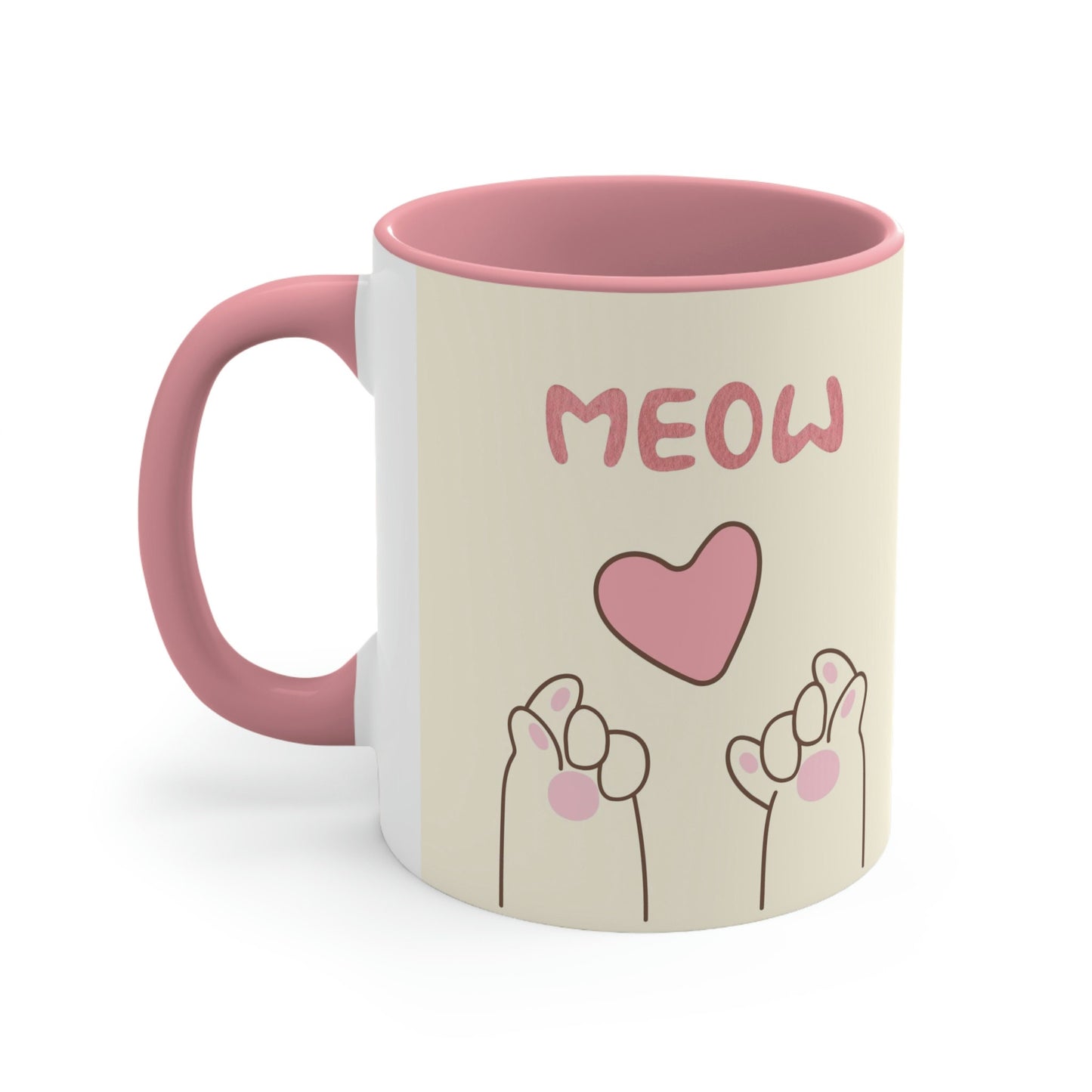 Meow Cat Heart Accent Coffee Mug, 11oz*