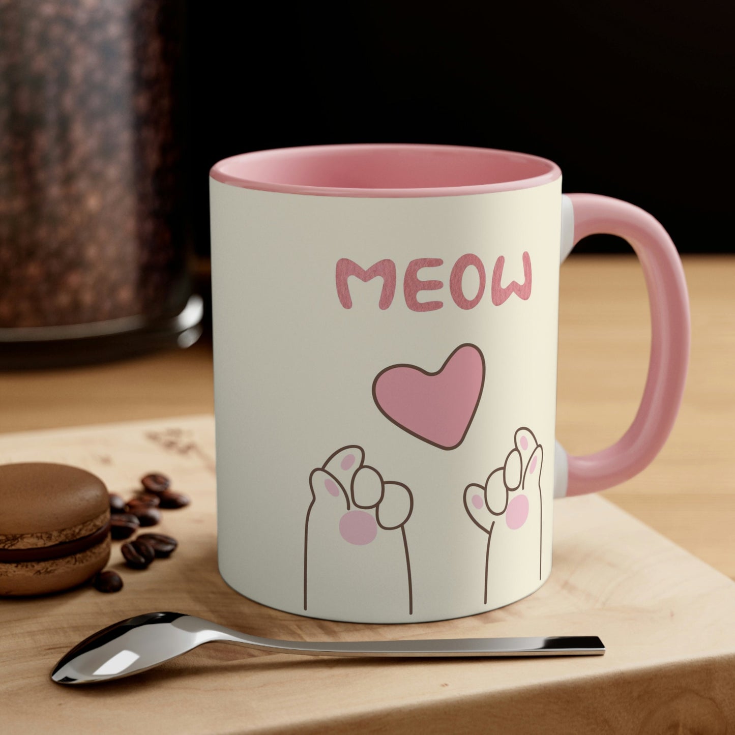 Meow Cat Heart Accent Coffee Mug, 11oz*